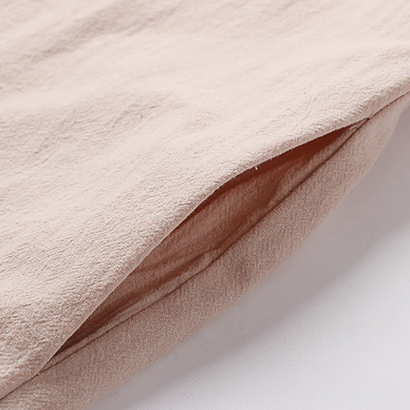 Buddha Stones Vintage Plain Chinese Frog-Button Cotton Long Sleeve Men's Shirt - image 10