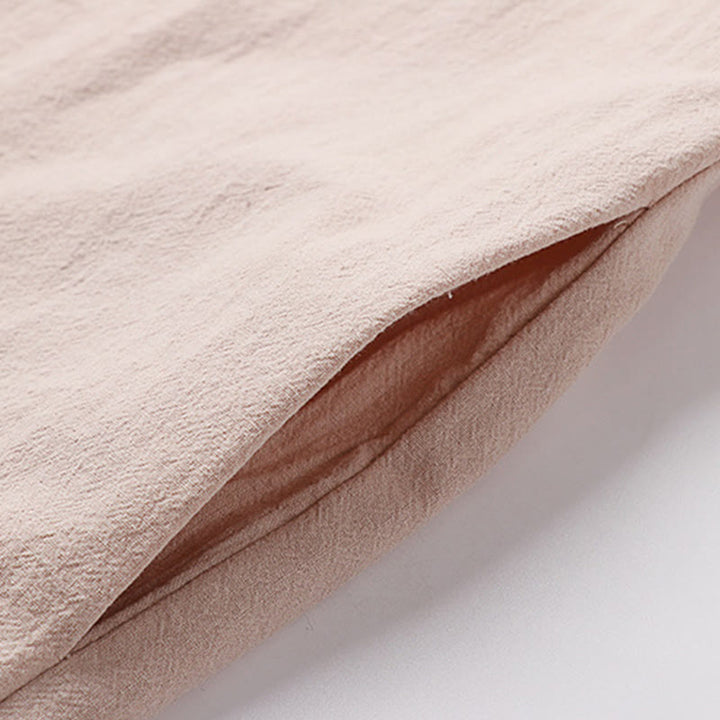 Buddha Stones Vintage Plain Chinese Frog-Button Cotton Long Sleeve Men's Shirt - image 10