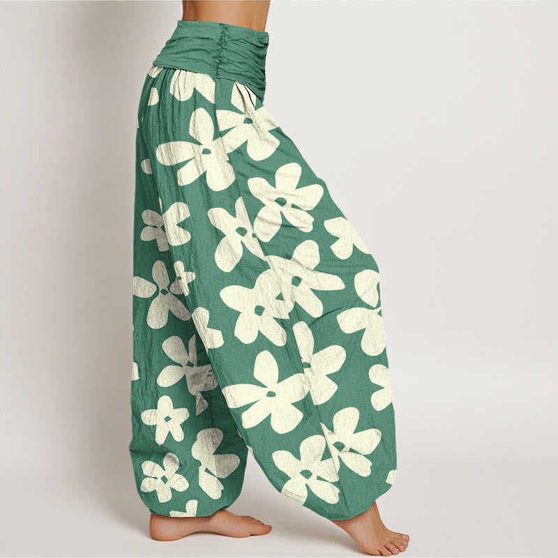 Buddha Stones Casual Bohemian Style Floral Women's Elastic Waist Harem Pants - image 1