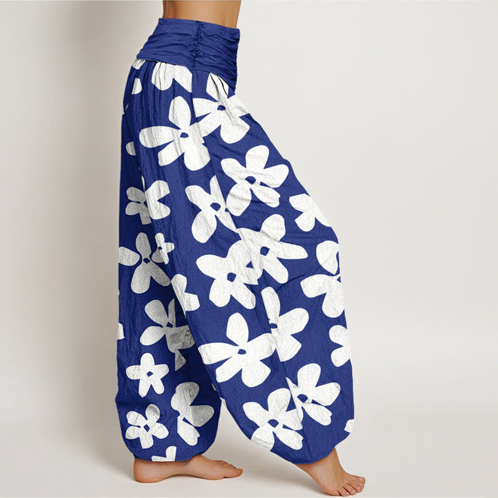 Buddha Stones Casual Bohemian Style Floral Women's Elastic Waist Harem Pants - image 5