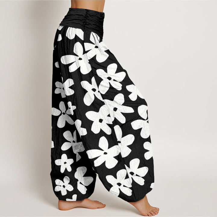 Buddha Stones Casual Bohemian Style Floral Women's Elastic Waist Harem Pants - image 8