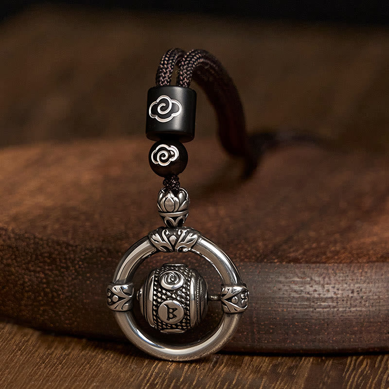 Buddha Stones Om Mani Padme Hum Copper Plated Silver Wealth Rotating Necklace Pendant - Copper(Wealth ♥ Luck) - image 1