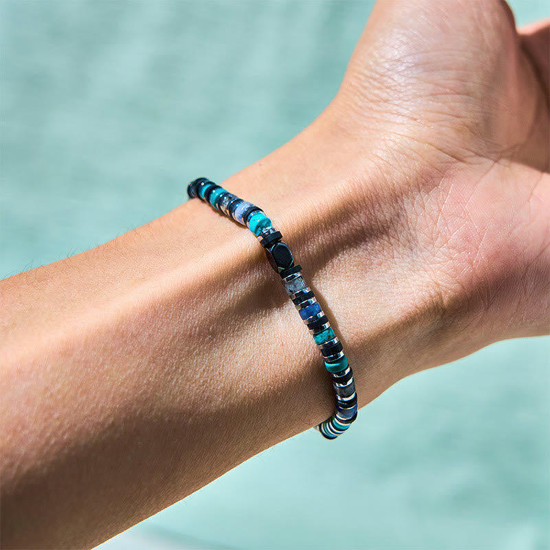 Buddha Stones Various Stones Hematite Turquoise Emperor Stone Powerful Support Bracelet - image 3