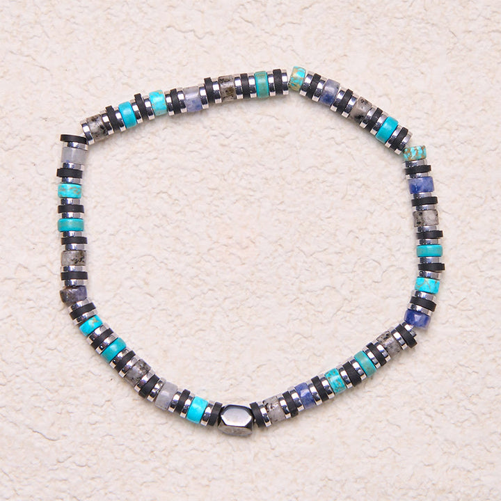 Buddha Stones Various Stones Hematite Turquoise Emperor Stone Powerful Support Bracelet - image 2