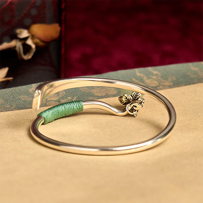 FREE Today: Luck and Healing Copper Alloy Green Bead Charm Cuff Bracelet Bangle - image 2