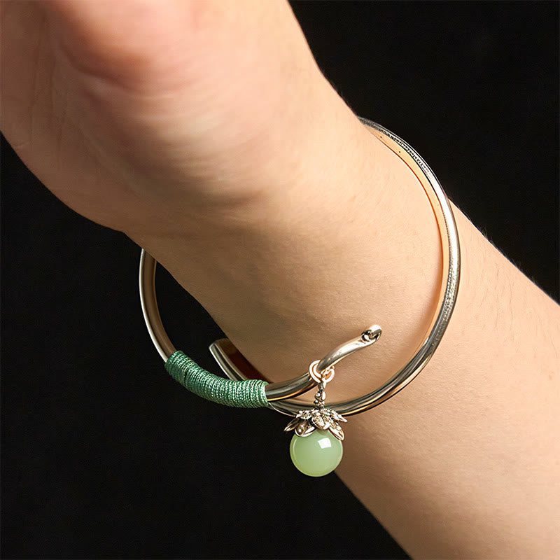 FREE Today: Luck and Healing Copper Alloy Green Bead Charm Cuff Bracelet Bangle - image 16