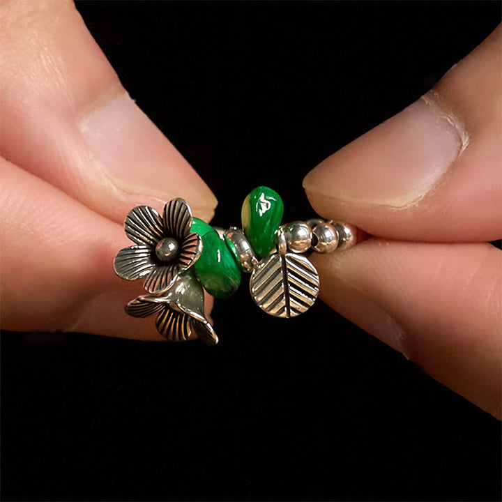 FREE Today: Luck and Balance Flower Pattern Copper Alloy Elastic Rope Ring