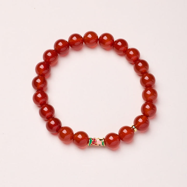 Buddha Stones Natural Red Agate Lucky Koi Fish Confidence Bracelet - Red Agate-8mm - image 5