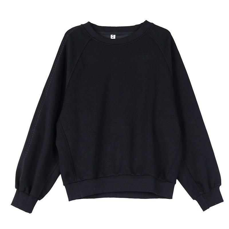 Buddha Stones Fall Plain Crew Neck Cotton Pullover Women's Sweatshirt  - image 13