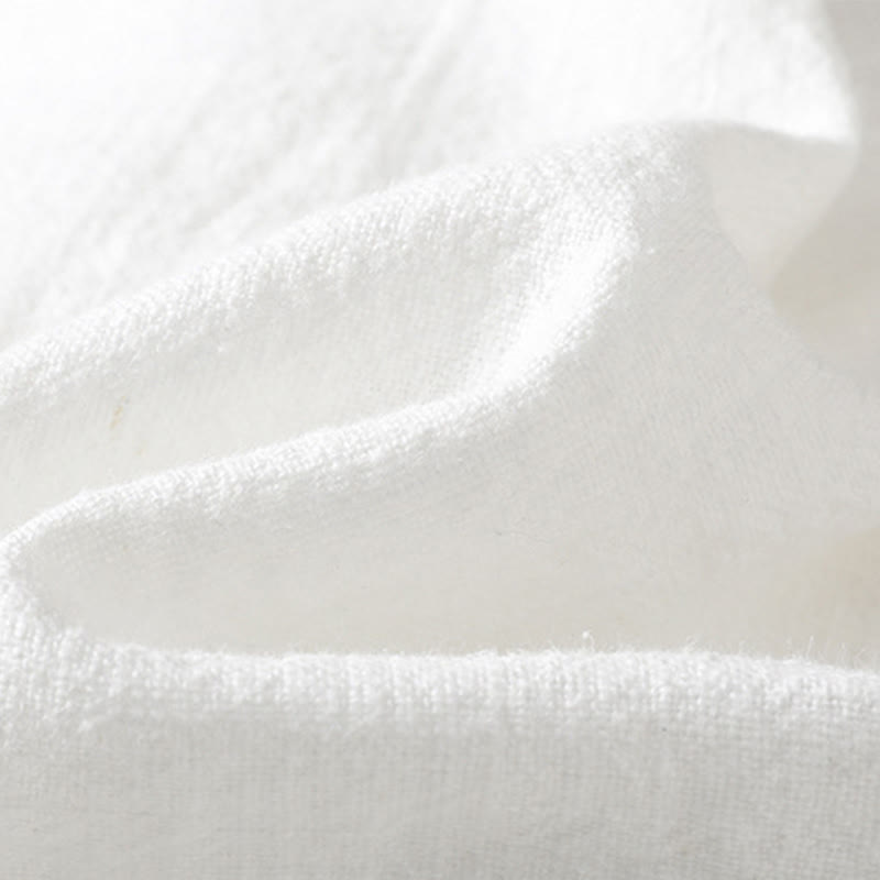 Buddha Stones Spring Solid Color Simple Hem Slit Design Cotton Linen Women's Shirt - image 15