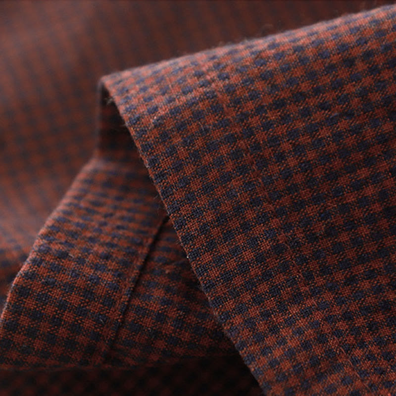 Buddha Stones Casual Plain Frog-button Cotton Midi Dress With Pockets - image 4