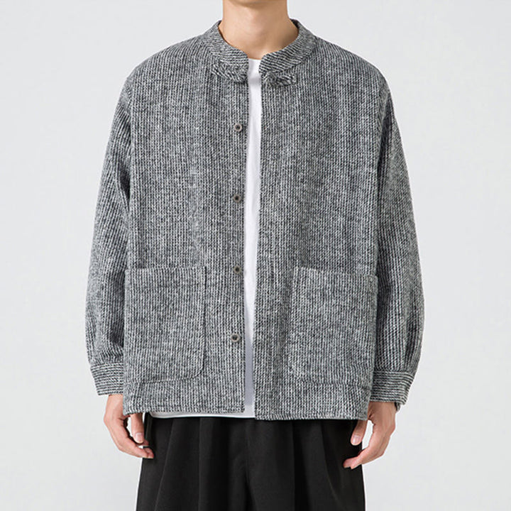 Buddha Stones Long Sleeve Frog-button Design Men's Cotton Jacket Shirt With Pockets - image 17