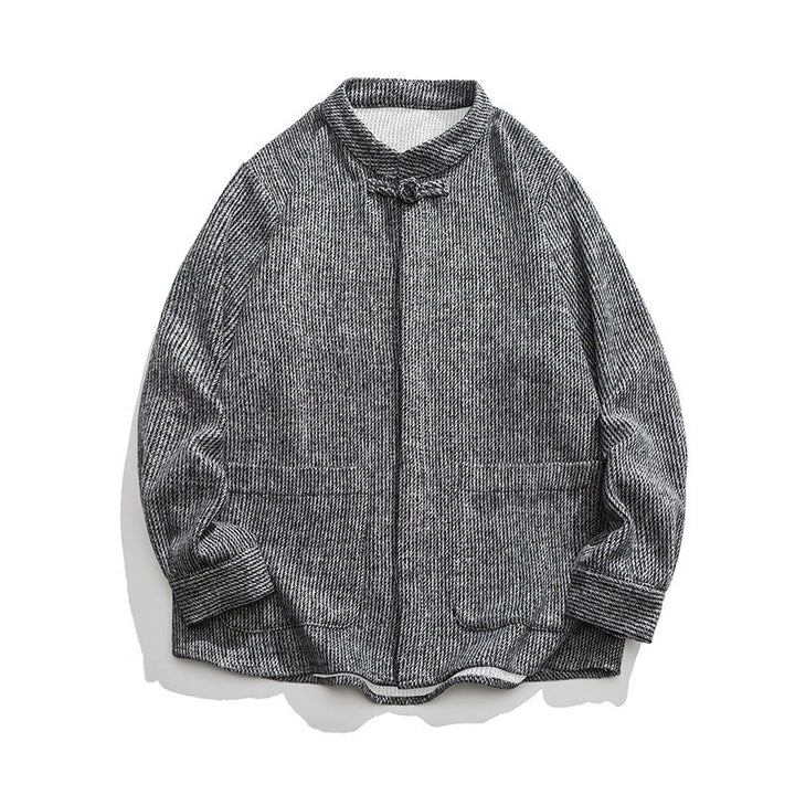 Buddha Stones Long Sleeve Frog-button Design Men's Cotton Jacket Shirt With Pockets - DarkGray - US/UK/AU46，EU56 (5XL) - image 11