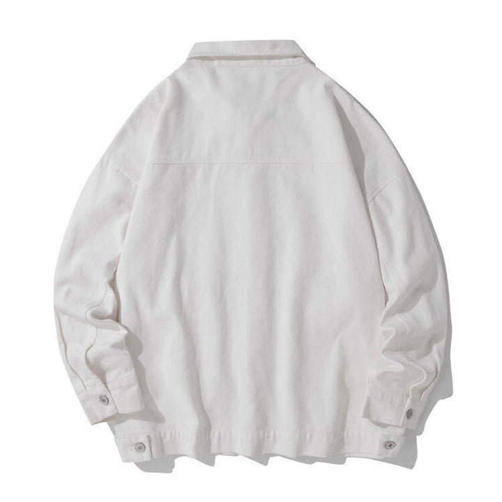 Buddha Stones Long Sleeve Button Stand Collar Design Men's Cotton Jacket Shirt With Pockets - image 8