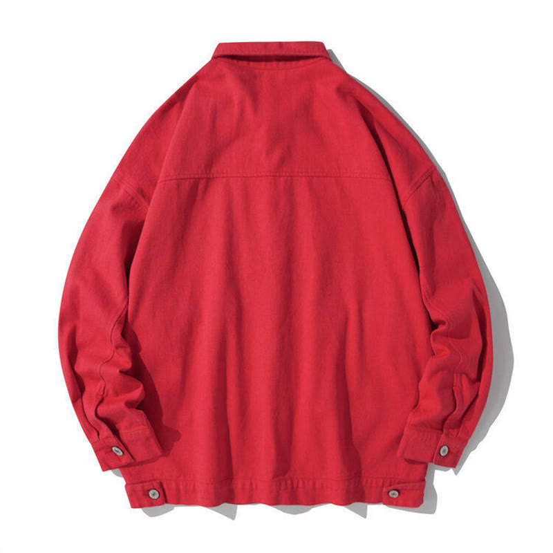 Buddha Stones Long Sleeve Button Stand Collar Design Men's Cotton Jacket Shirt With Pockets - image 12