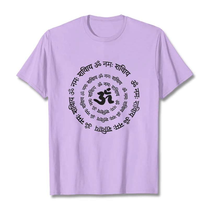 Buddha Stones OM Symbol Sanskrit Mantras Design Cotton Tee T-shirt - Plum - 2XL - image 14