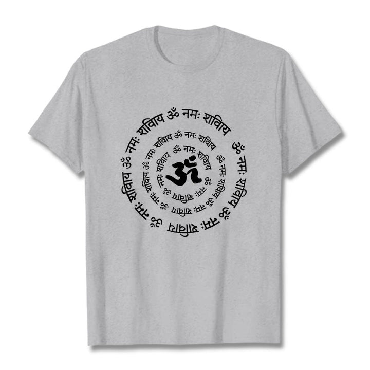 Buddha Stones OM Symbol Sanskrit Mantras Design Cotton Tee T-shirt - LightGrey - 2XL - image 20
