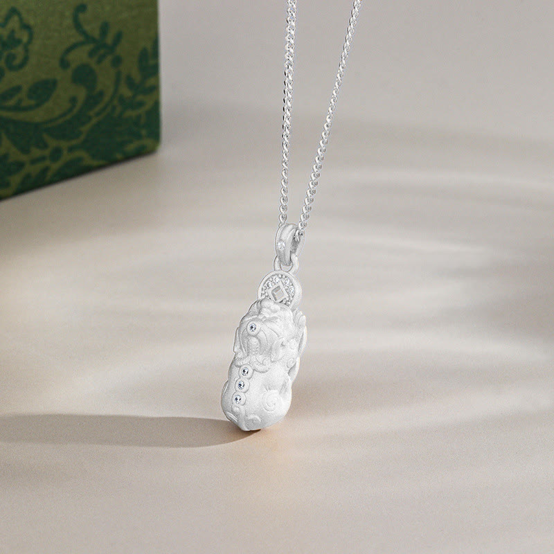 Buddha Stones 925 Sterling Silver Mini PiXiu Dorje Vajra Wealth Necklace Pendant - Silver - Pixiu - image 12