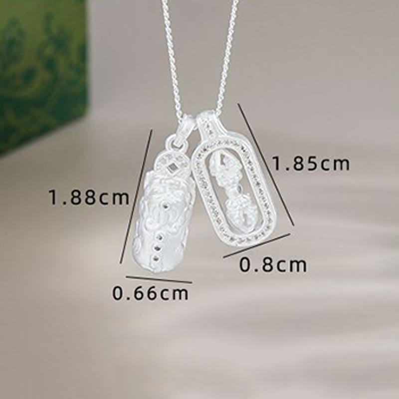 Buddha Stones 925 Sterling Silver Mini PiXiu Dorje Vajra Wealth Necklace Pendant - image 11