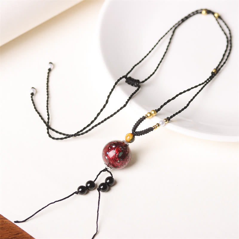 Buddha Stones Ebony Wood Venus Aurora Bead Lacquer Craft Peace Necklace Pendant - image 2