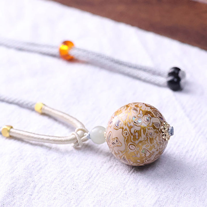 Buddha Stones Ebony Wood Colorful Lacquer Craft Bead Calm Necklace Pendant - image 12