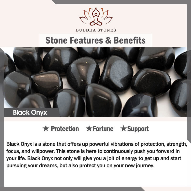 Buddha Stones "Wishing You Strength and Protection" Cat Onyx Bracelet Includes Gift Message Card - image 16