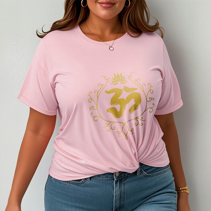 Buddha Stones Om Lotus Flower Vine Pattern Meditation Cotton Tee T-shirt - image 14