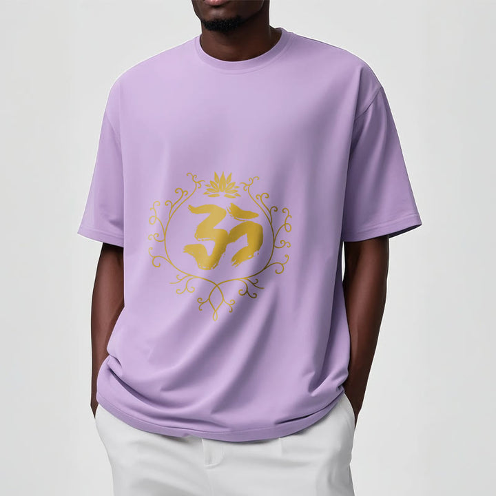 Buddha Stones Om Lotus Flower Vine Pattern Meditation Cotton Tee T-shirt - image 18