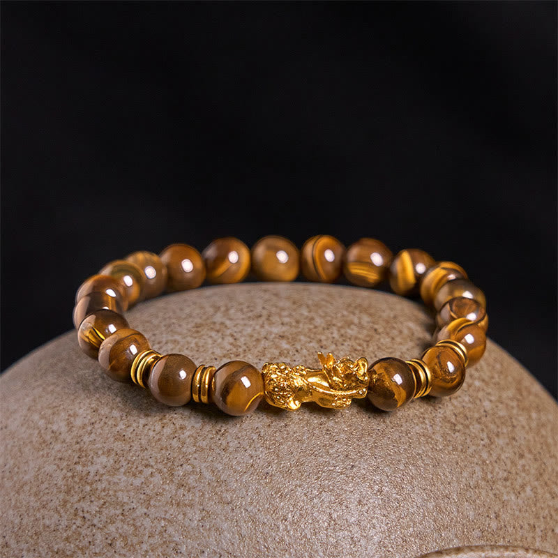 Buddha Stones Various Color Tiger Eye Beads Spacer Beads Pixiu Wealth Courage Bracelet - image 18