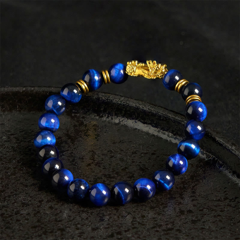 Buddha Stones Various Color Tiger Eye Beads Spacer Beads Pixiu Wealth Courage Bracelet - image 1