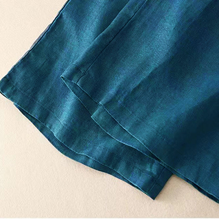 Buddha Stones Casual Solid Color One Button Women's Capri Wide Leg Pants With Pockets - image 25