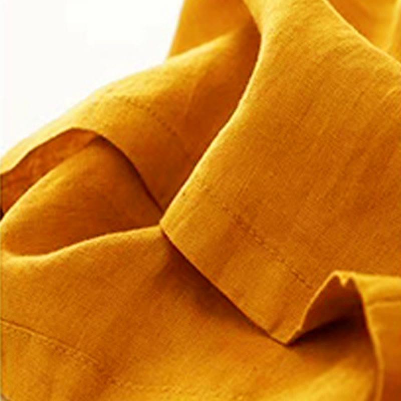 Buddha Stones Casual Solid Color One Button Women's Capri Wide Leg Pants With Pockets - image 4