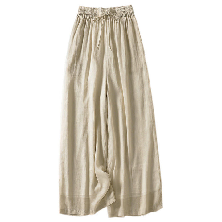 Buddha Stones Solid Color Lace-up Women's Wide Leg Pants - image 1