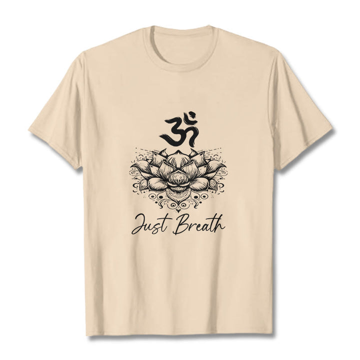 Buddha Stones Casual Om Symbol Lotus Flower Pattern Cotton Tee T-shirt - Bisque - 2XL - image 11