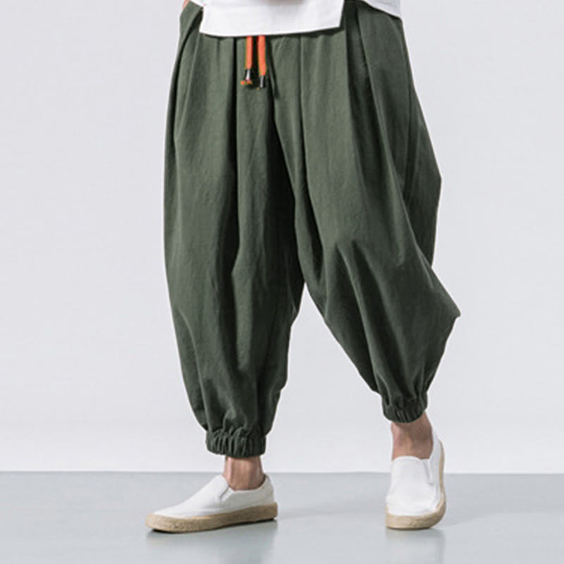 Buddha Stones Casual Sports Men's Solid Color Cotton Drawstring Pants With Pockets - image 18