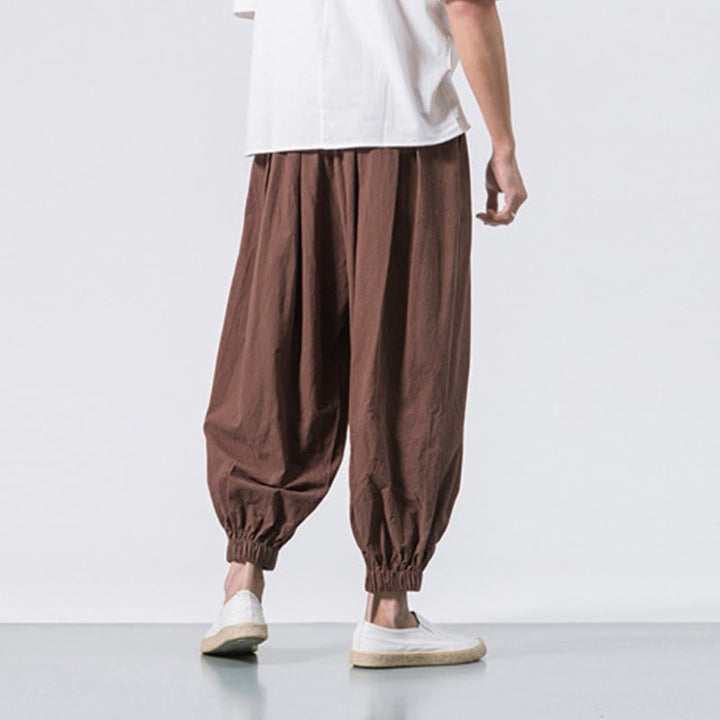 Buddha Stones Casual Sports Men's Solid Color Cotton Drawstring Pants With Pockets - image 34