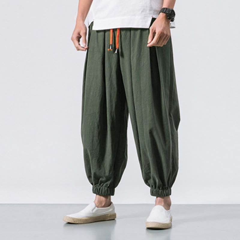 Buddha Stones Casual Sports Men's Solid Color Cotton Drawstring Pants With Pockets - image 26