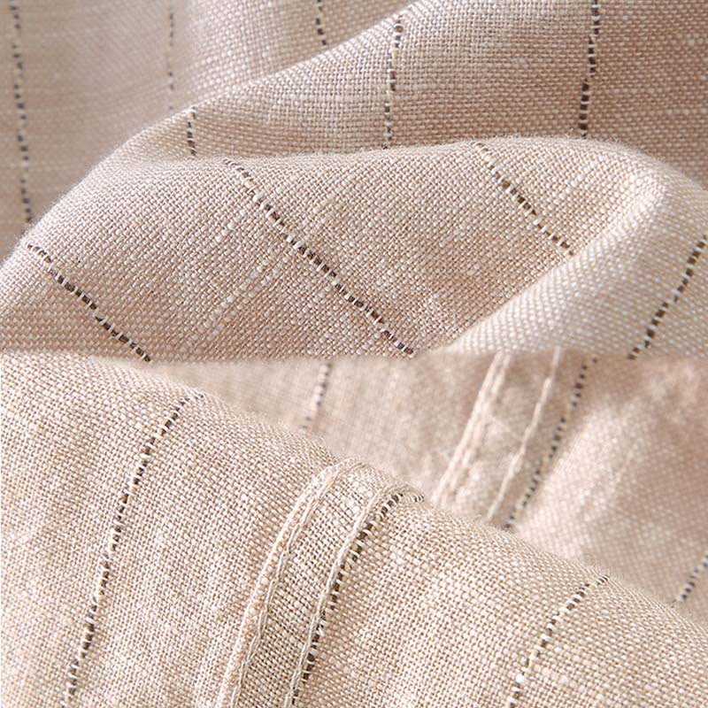 Buddha Stones Daily Tang Suit Men's Striped Pattern Cotton Linen Long Sleeve Shirt - image 9