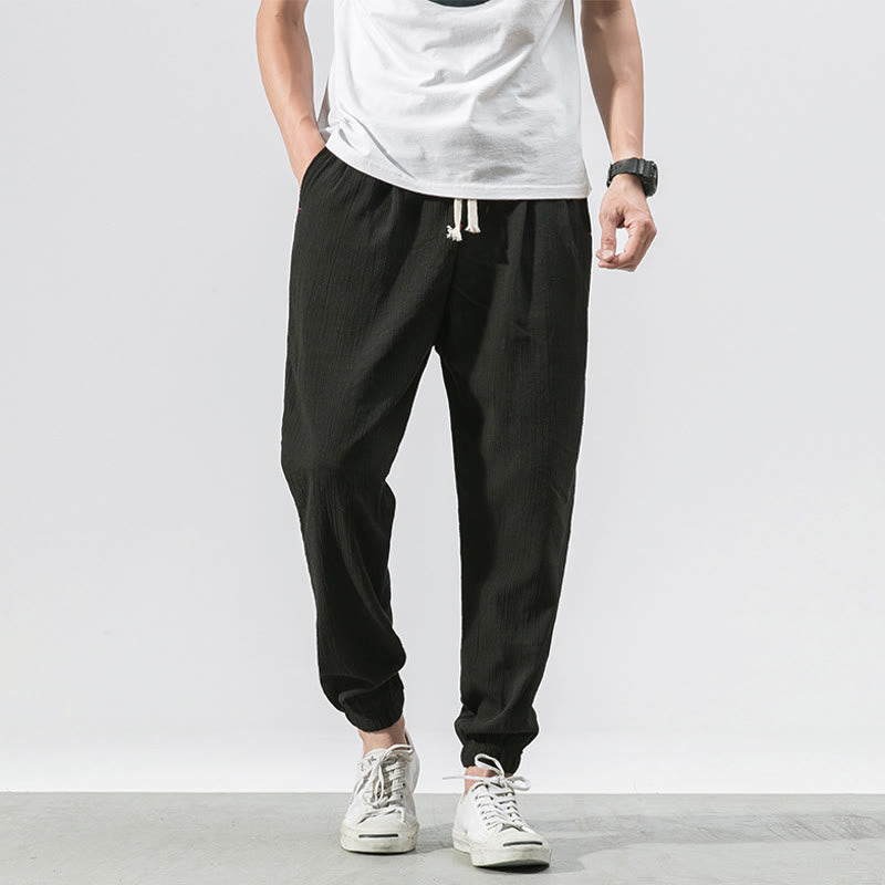 Buddha Stones Simple Drawstring Design Men's Pants With Pockets - Black - US/UK/AU46，EU56 (5XL) - image 14