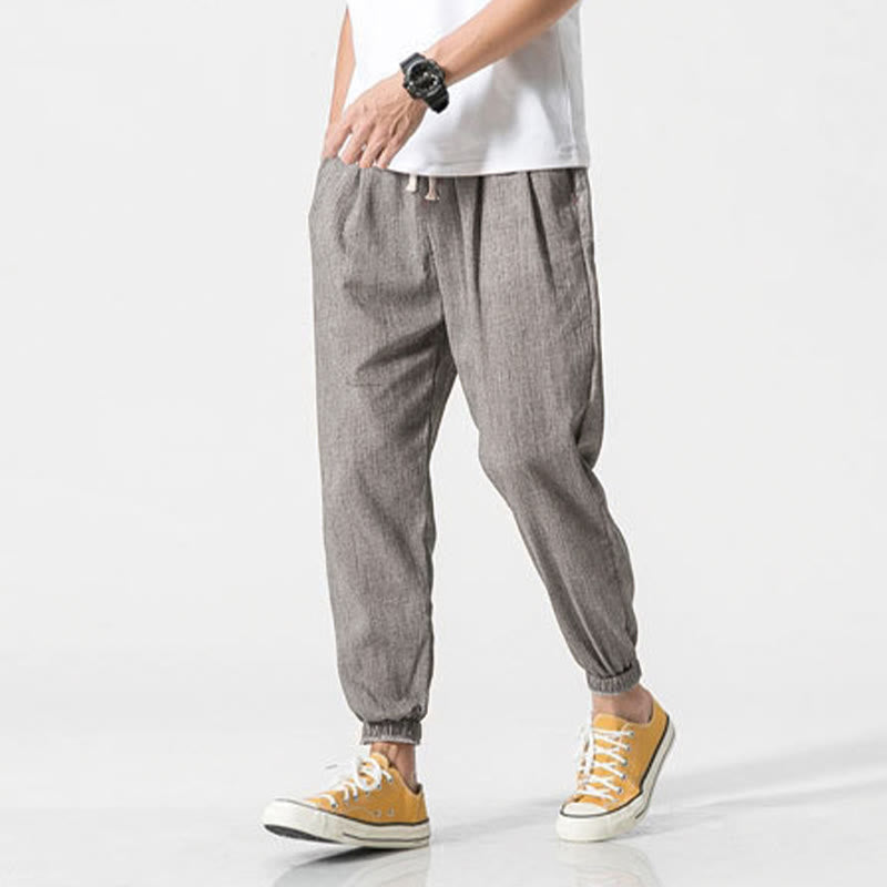 Buddha Stones Simple Drawstring Design Men's Pants With Pockets - image 8