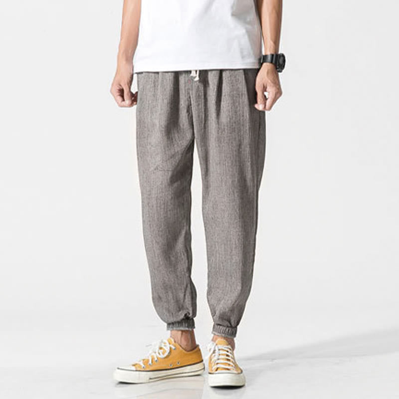 Buddha Stones Simple Drawstring Design Men's Pants With Pockets - image 5