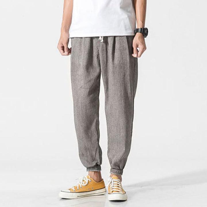Buddha Stones Simple Drawstring Design Men's Pants With Pockets - image 3