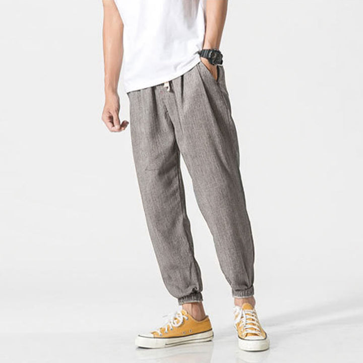 Buddha Stones Simple Drawstring Design Men's Pants With Pockets - image 7