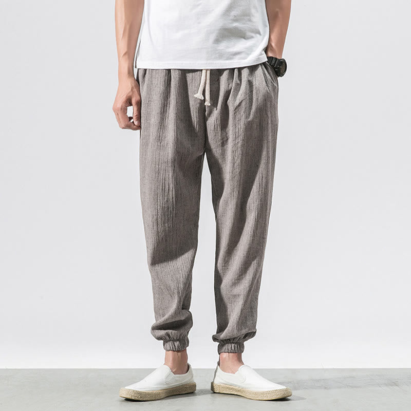 Buddha Stones Simple Drawstring Design Men's Pants With Pockets - image 2