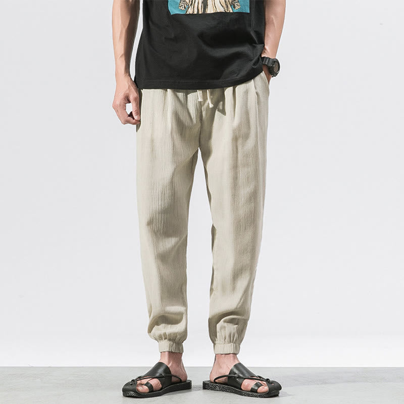 Buddha Stones Simple Drawstring Design Men's Pants With Pockets - Beige - US/UK/AU46，EU56 (5XL) - image 16