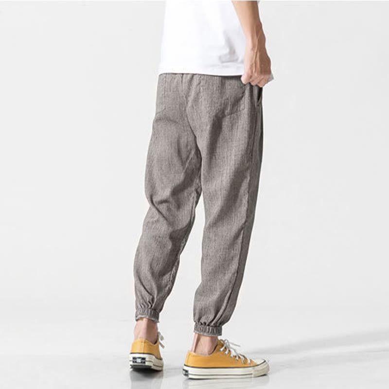 Buddha Stones Simple Drawstring Design Men's Pants With Pockets - image 5