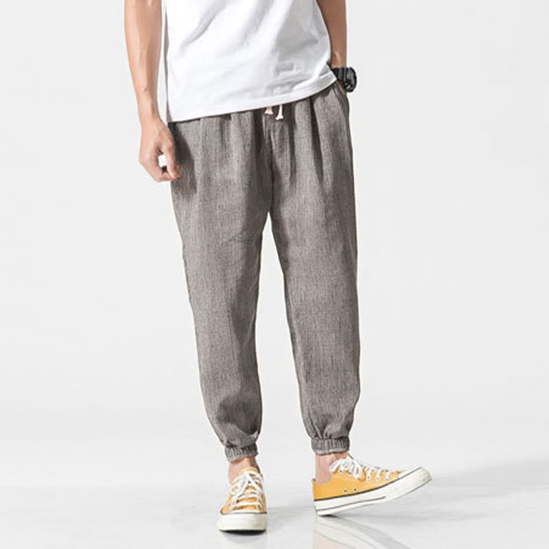Buddha Stones Simple Drawstring Design Men's Pants With Pockets - image 7