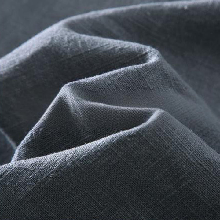 Buddha Stones Commute Plain Long Sleeve Button Lapel  Design Men's Ramie Linen Jacket With Pockets - image 6