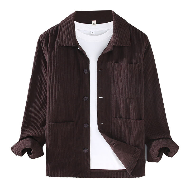 Buddha Stones Fall Lapel Design Long Sleeve Button Men's Jacket With Pockets - image 8