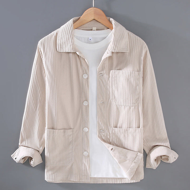 Buddha Stones Fall Lapel Design Long Sleeve Button Men's Jacket With Pockets - Beige - US/UK/AU42，EU52 (3XL) - image 10